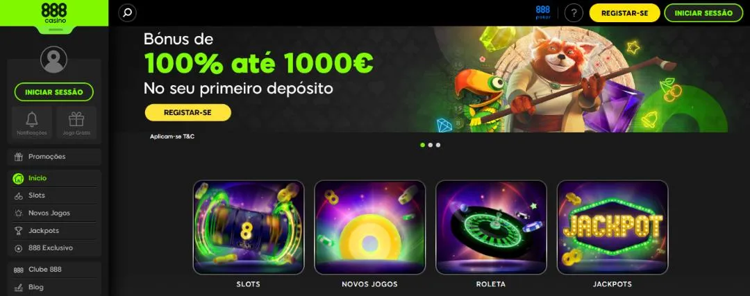 Página Principal do 888 Casino