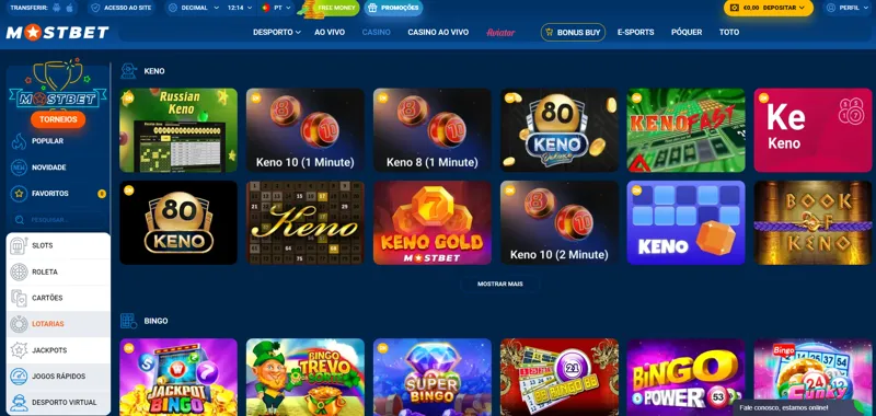 Mostbet Cassino Interface